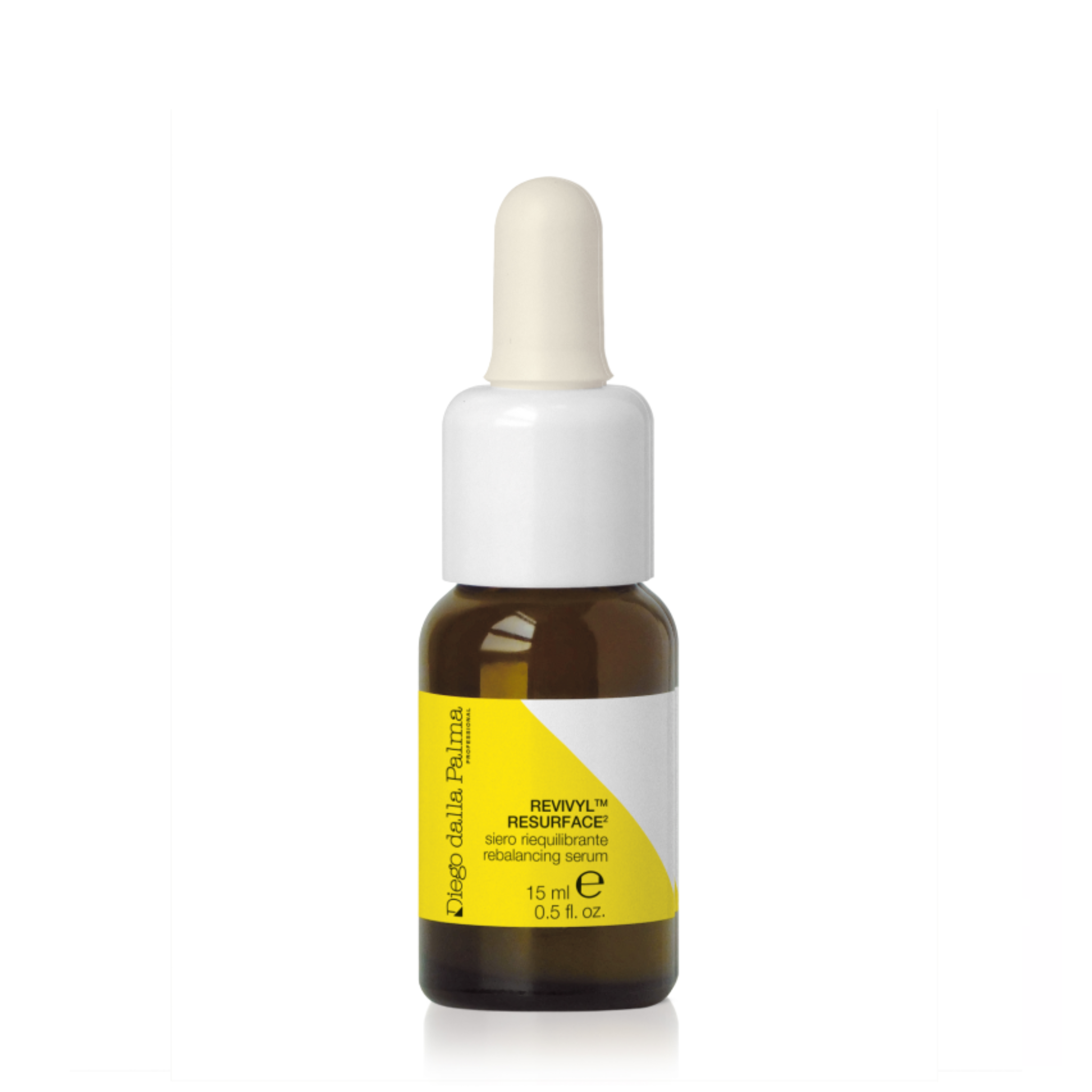 Skincare serum bottle with dropper on a white background