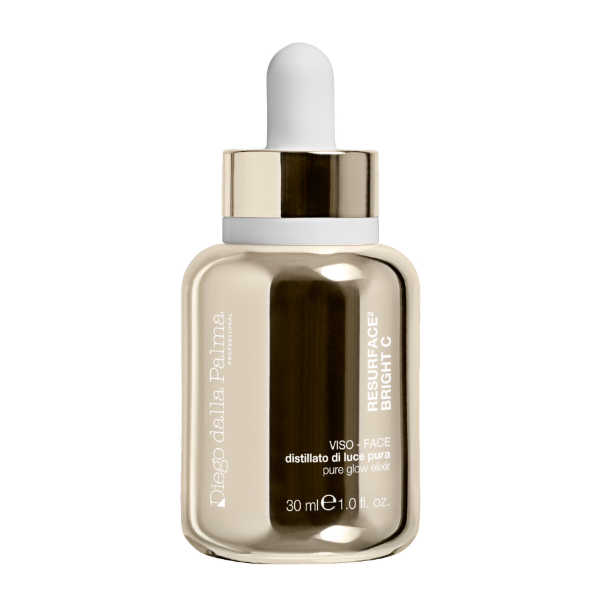 DDP Resurface Bright C Skincare serum bottle with dropper on a white background