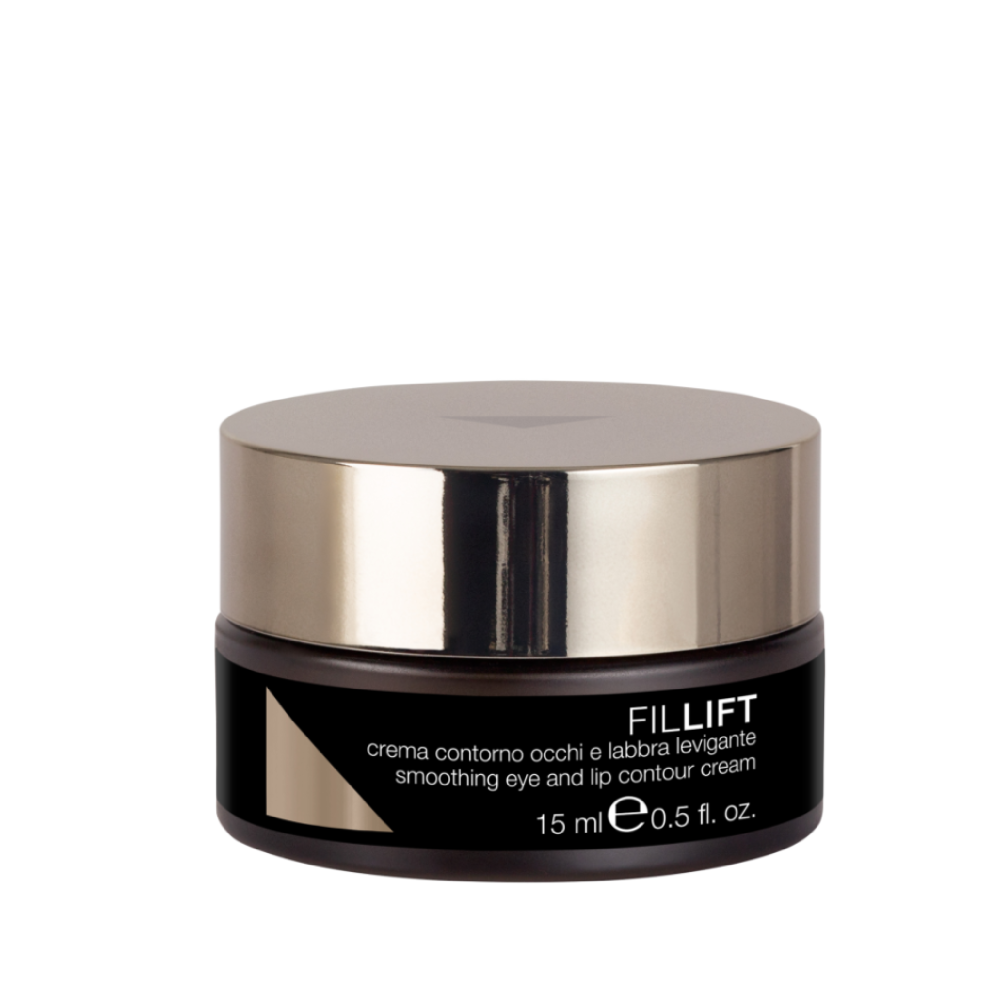 Fillift smoothing eye and lip contour cream jar on a white background
