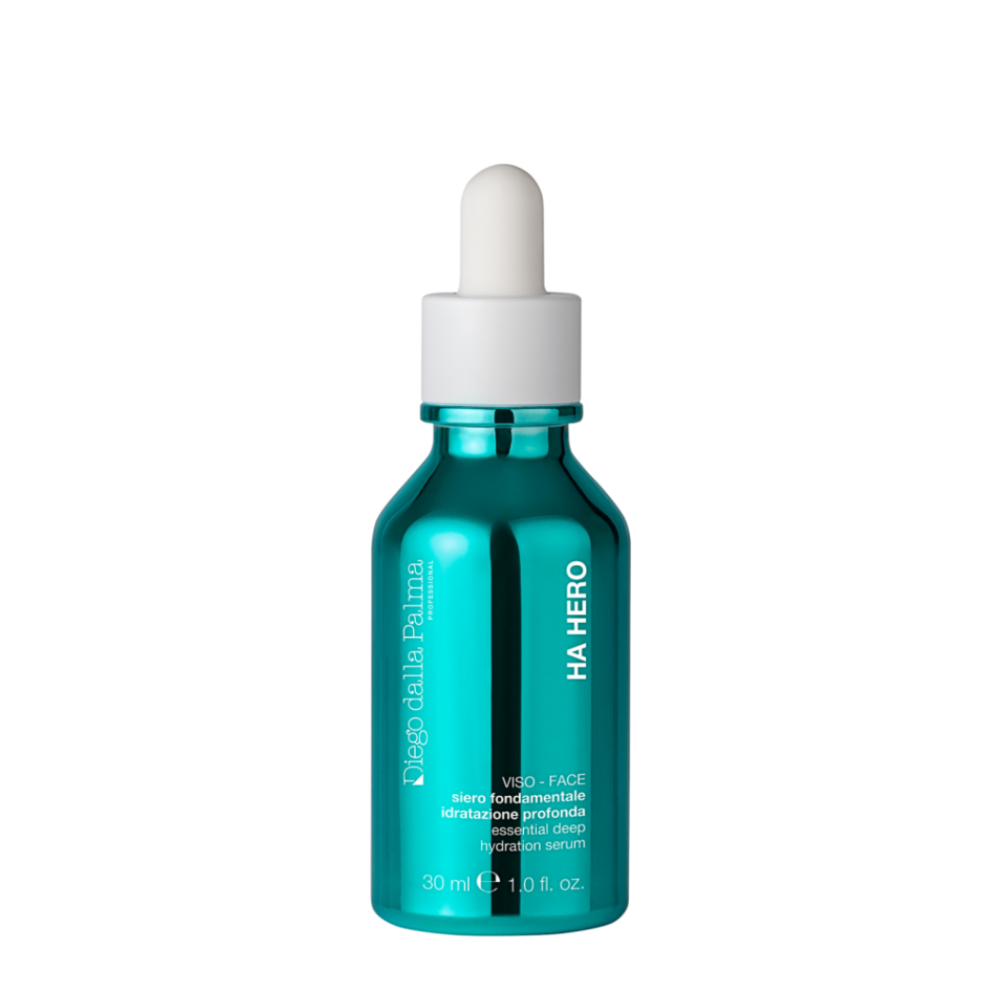 DDP Blue serum bottle with white dropper on a white background