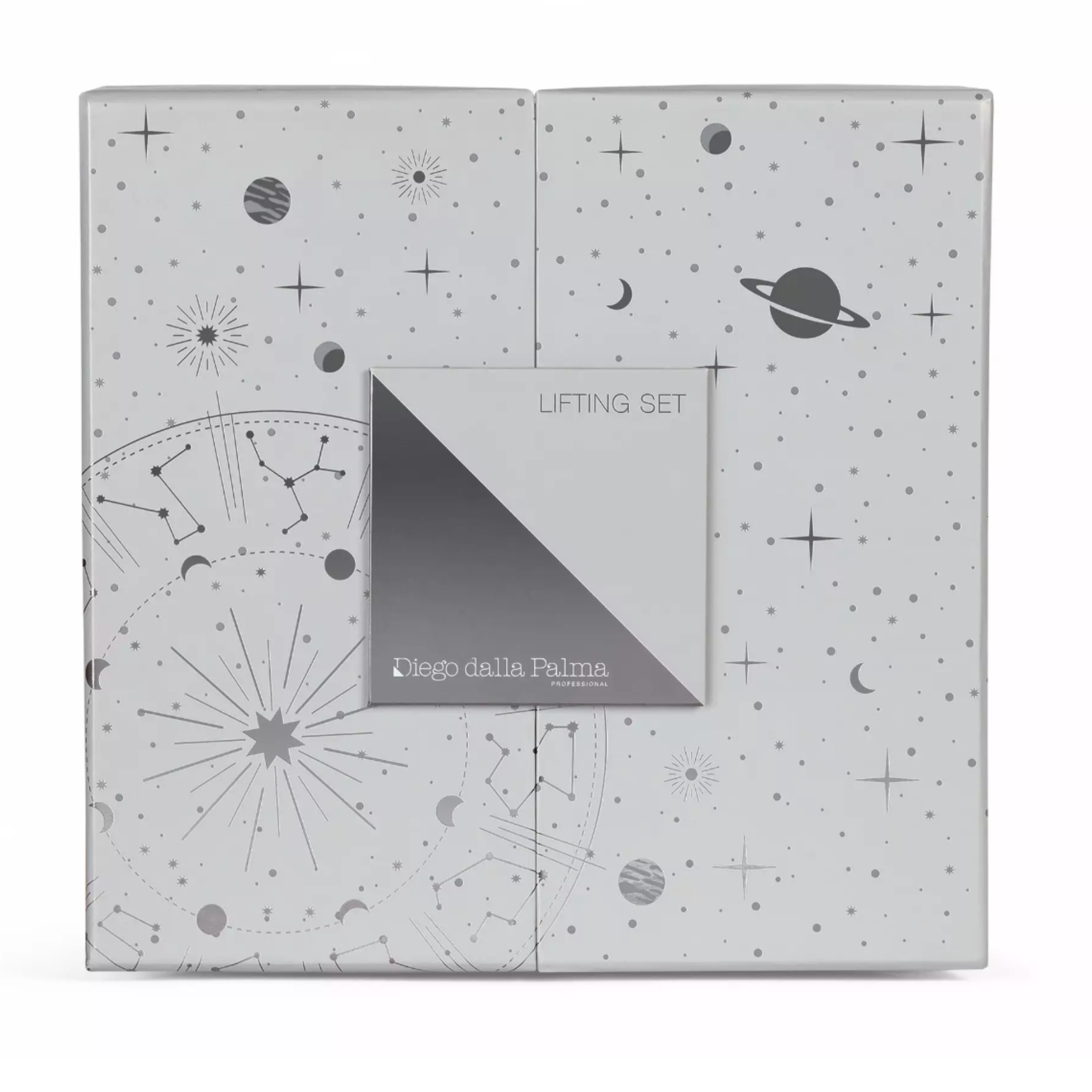 Cosmetic lifting set packaging with space-themed design on a white background
