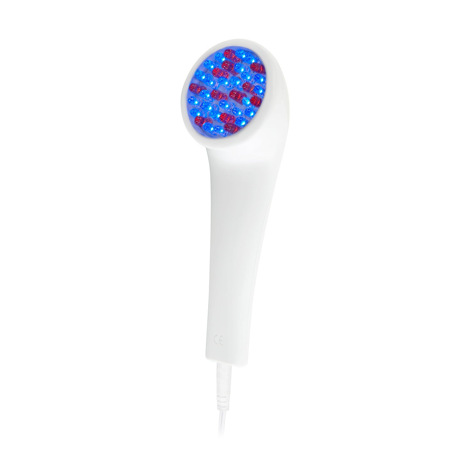 "LightStim for Acne LED light therapy device with blue and red LED lights in white handheld wand design