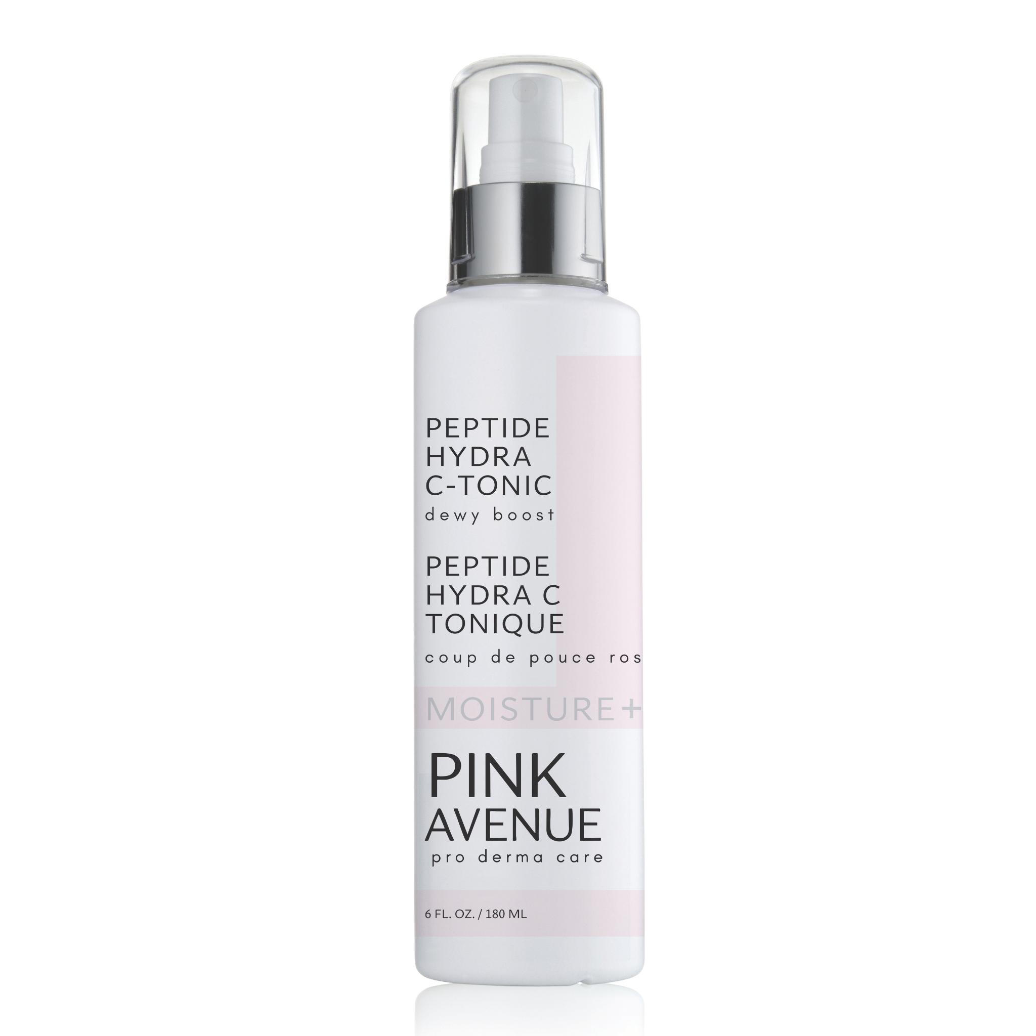 Pink Avenue Peptide Hydra C-Tonic bottle on a white background