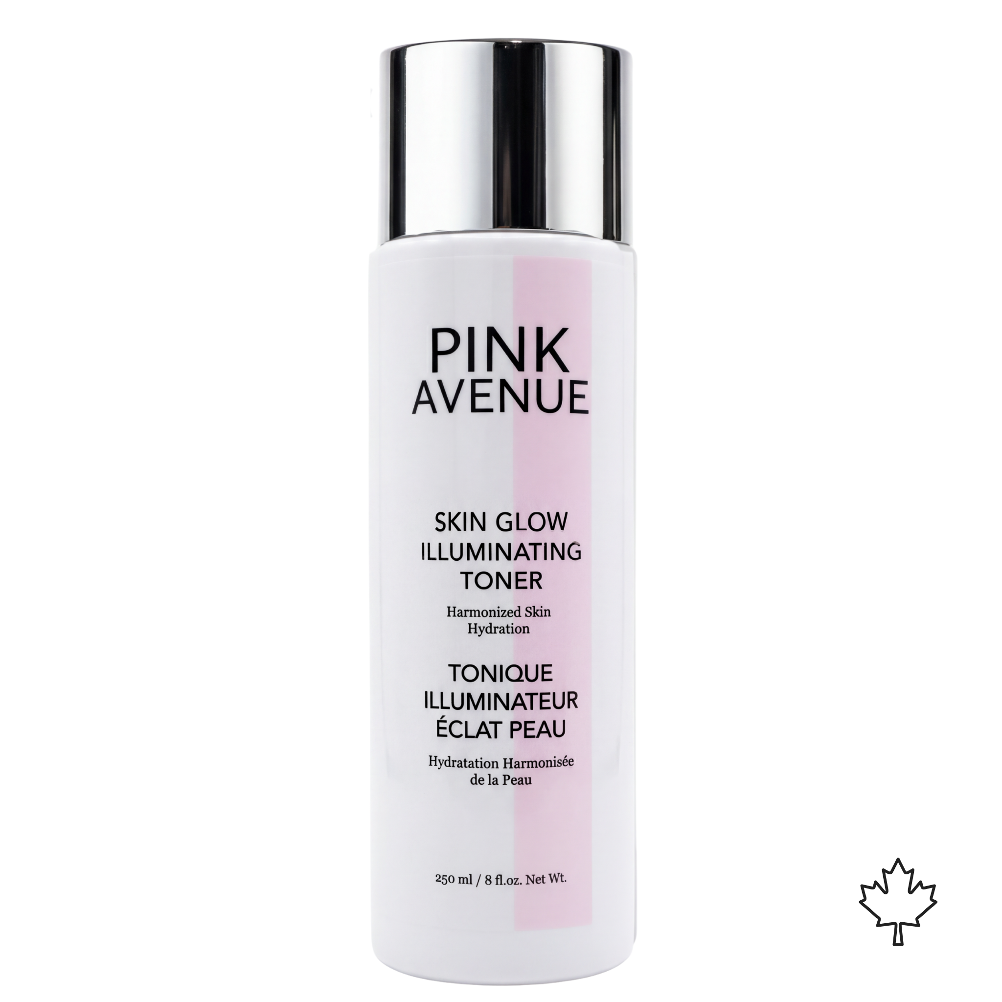 Pink Avenue Skin Glow Illuminating Toner bottle on a white background