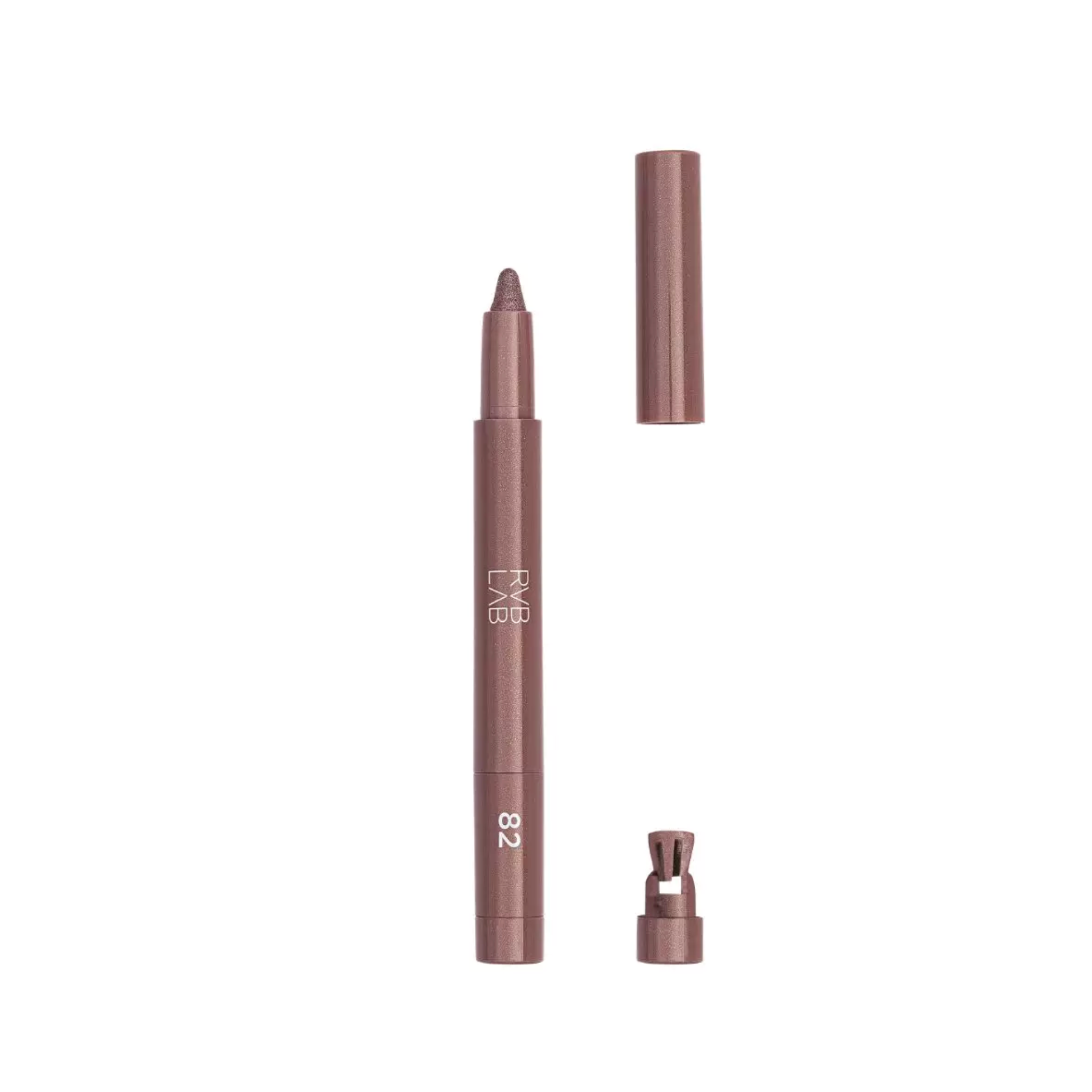 eye liner with cap and sharpener on a white background