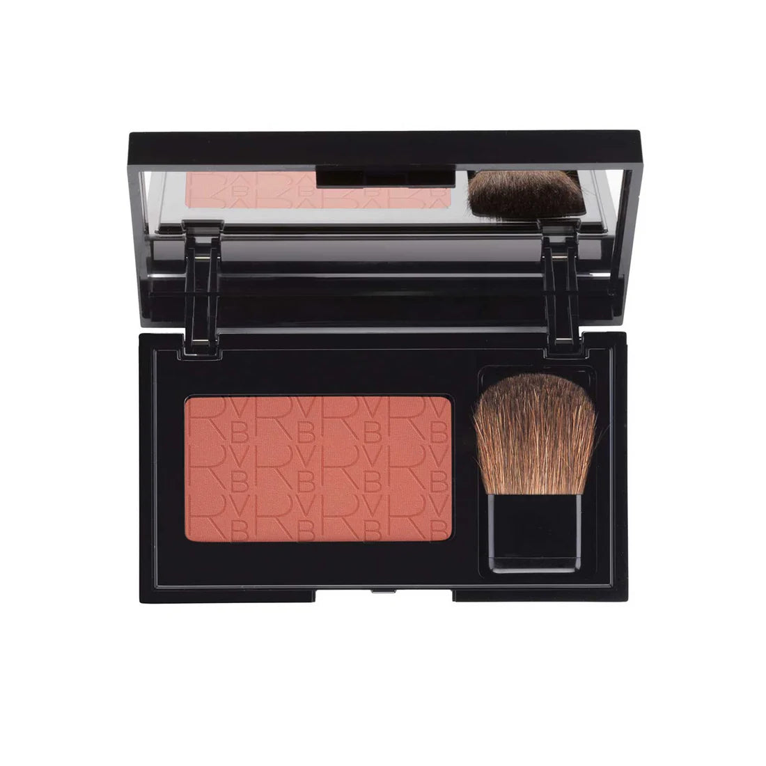 Makeup blush compact with brush on a white background