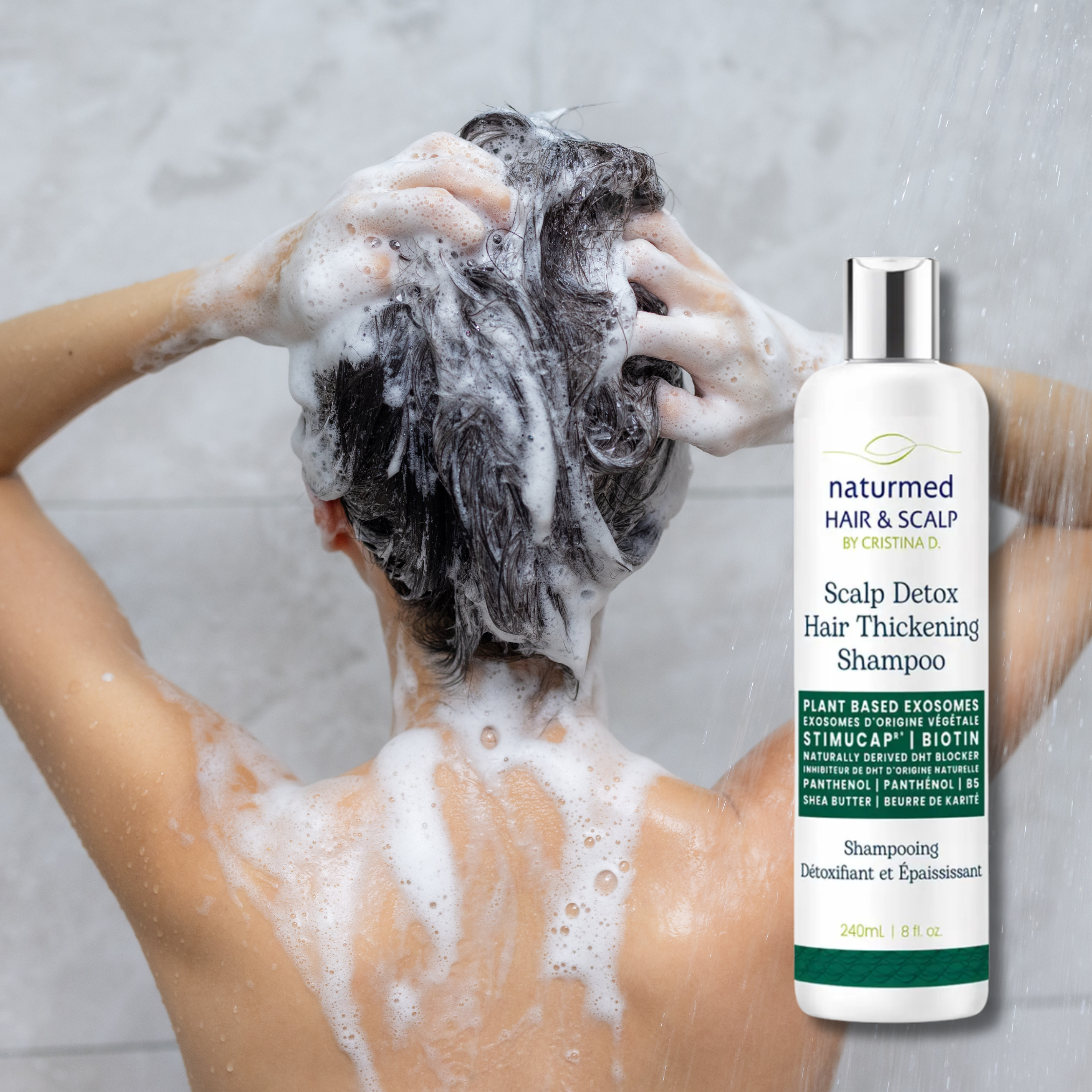 Scalp Detox & Hair Thickening Shampoo 240 ml / 8 fl oz - Naturmed Hair & Scalp