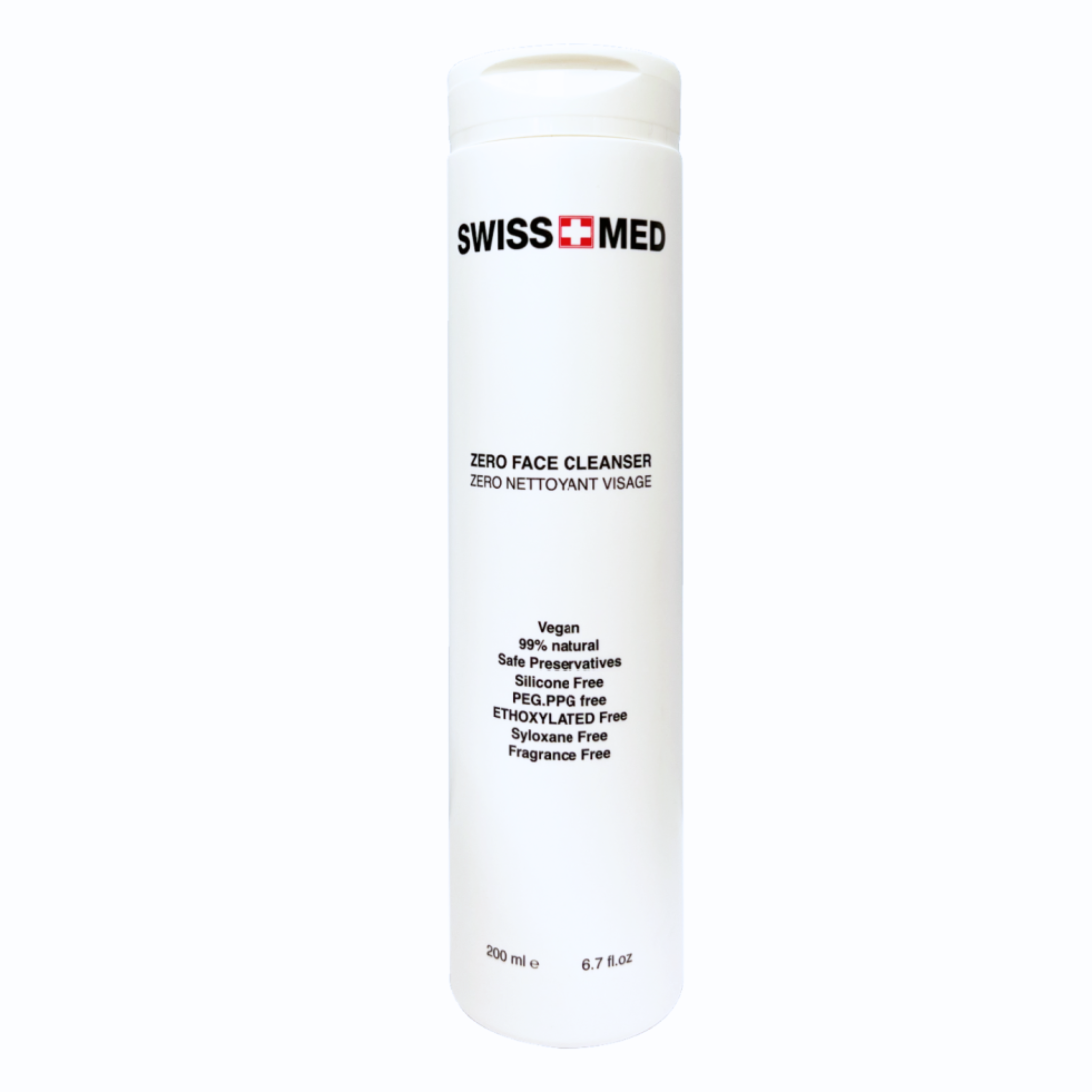 Swiss Med Zero Face Cleanser bottle on a white background