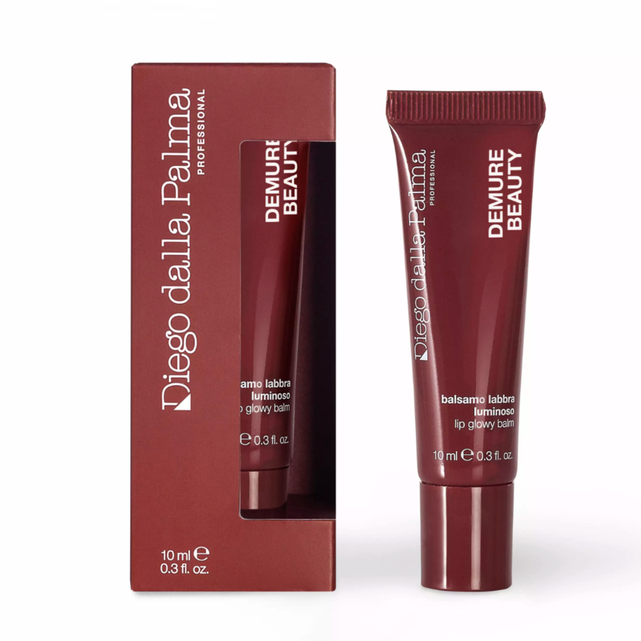 Diego dalla Palma lip balm tube and packaging on a white background