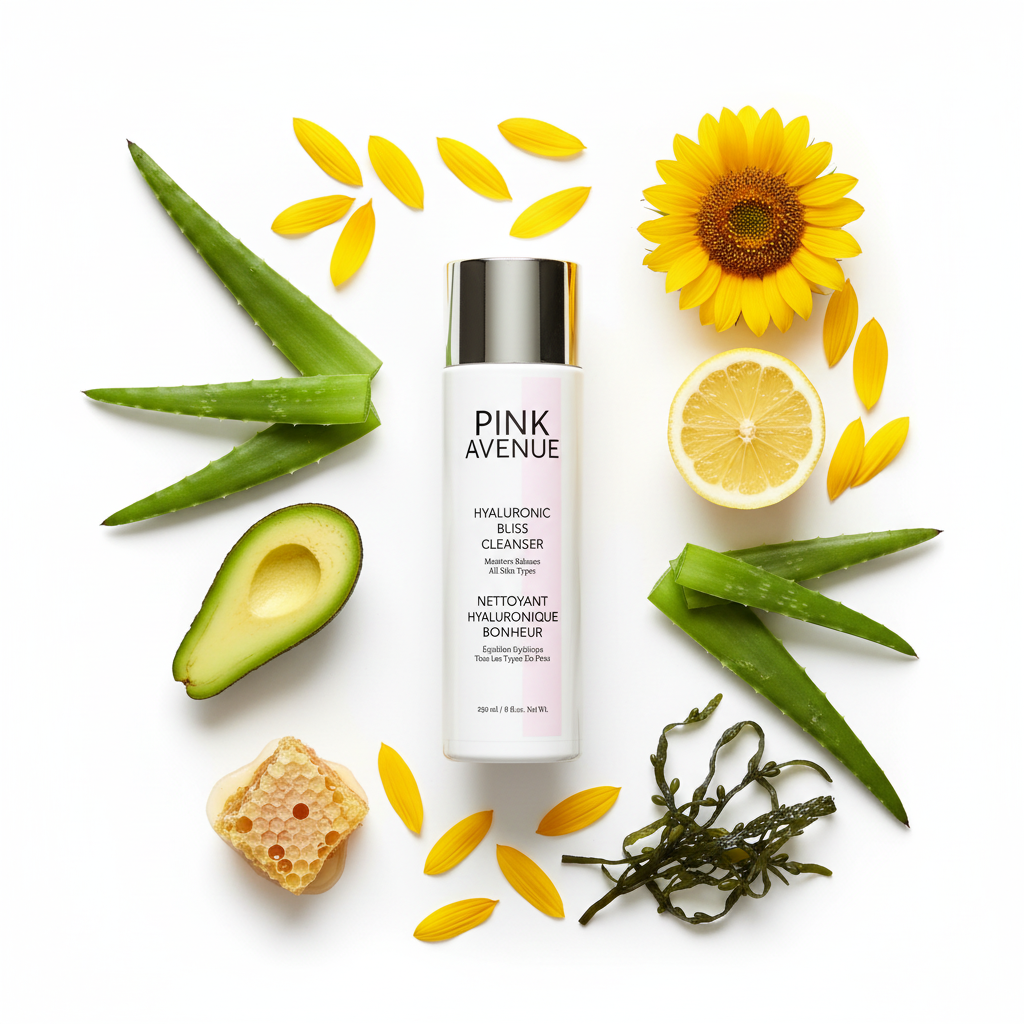 Professional Hyaluronic Bliss Cleanser Flat Lay