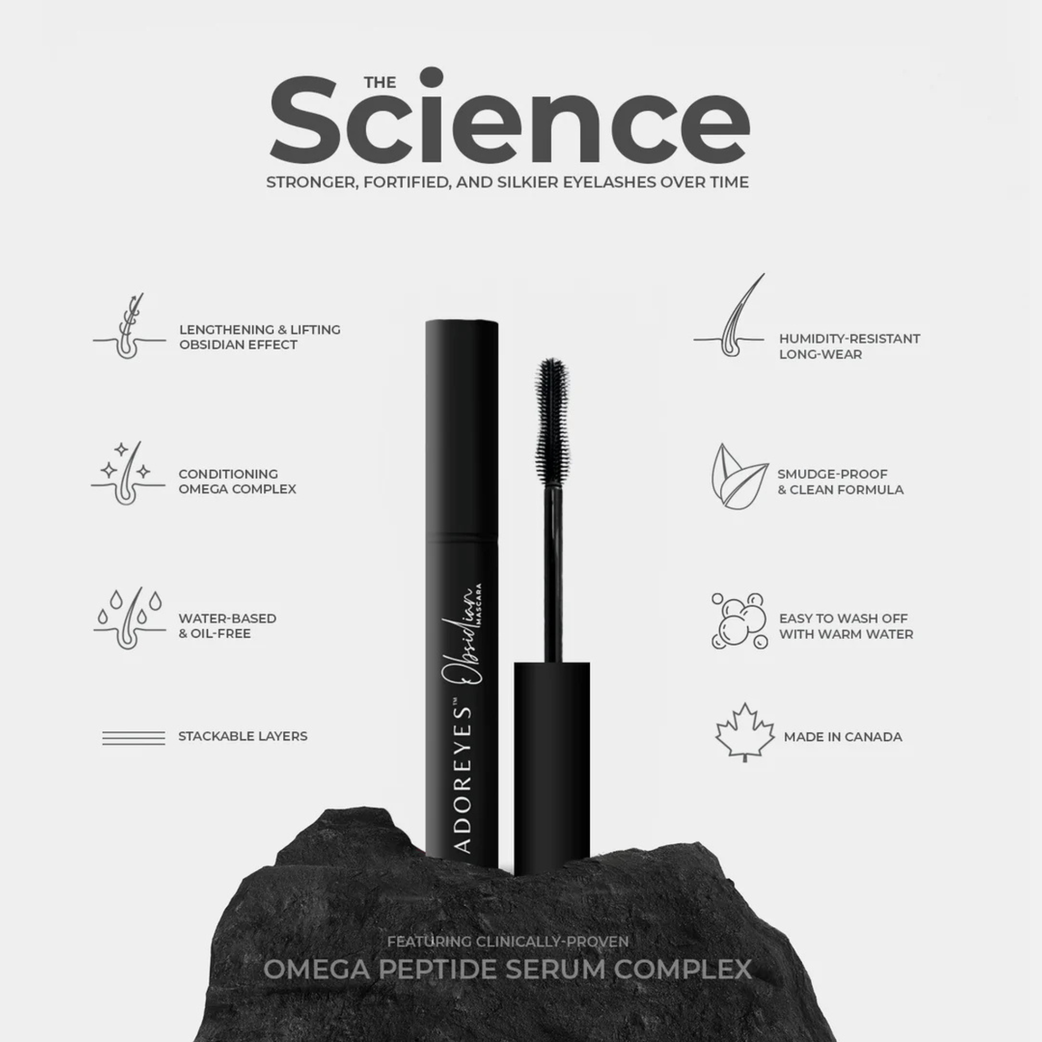 ADOREYES Obsidian Omega Peptide Complex Maskara