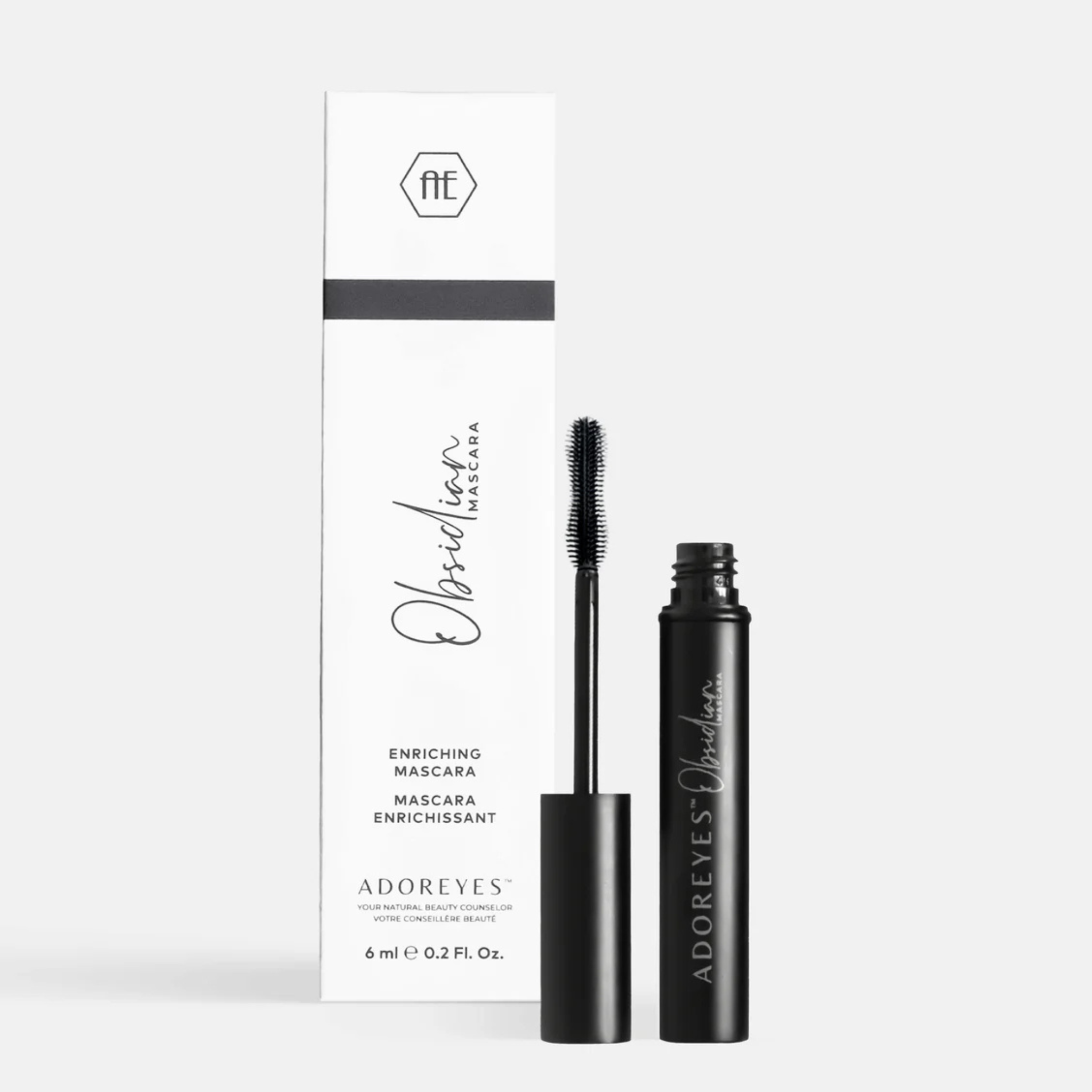 Adoreyes mascara with packaging on a white background