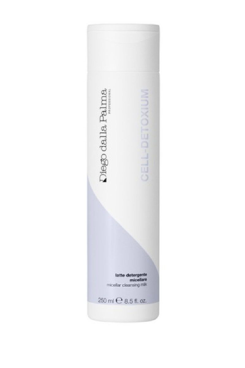 Diego Dalla Palma Professional Cell Detoxium Micellar Cleansing Milk 250ml - Italian high-performance micellar cleanser for gentle makeup removal and deep cleansing, available at Pink Avenue Skin Care, Toronto, Canada