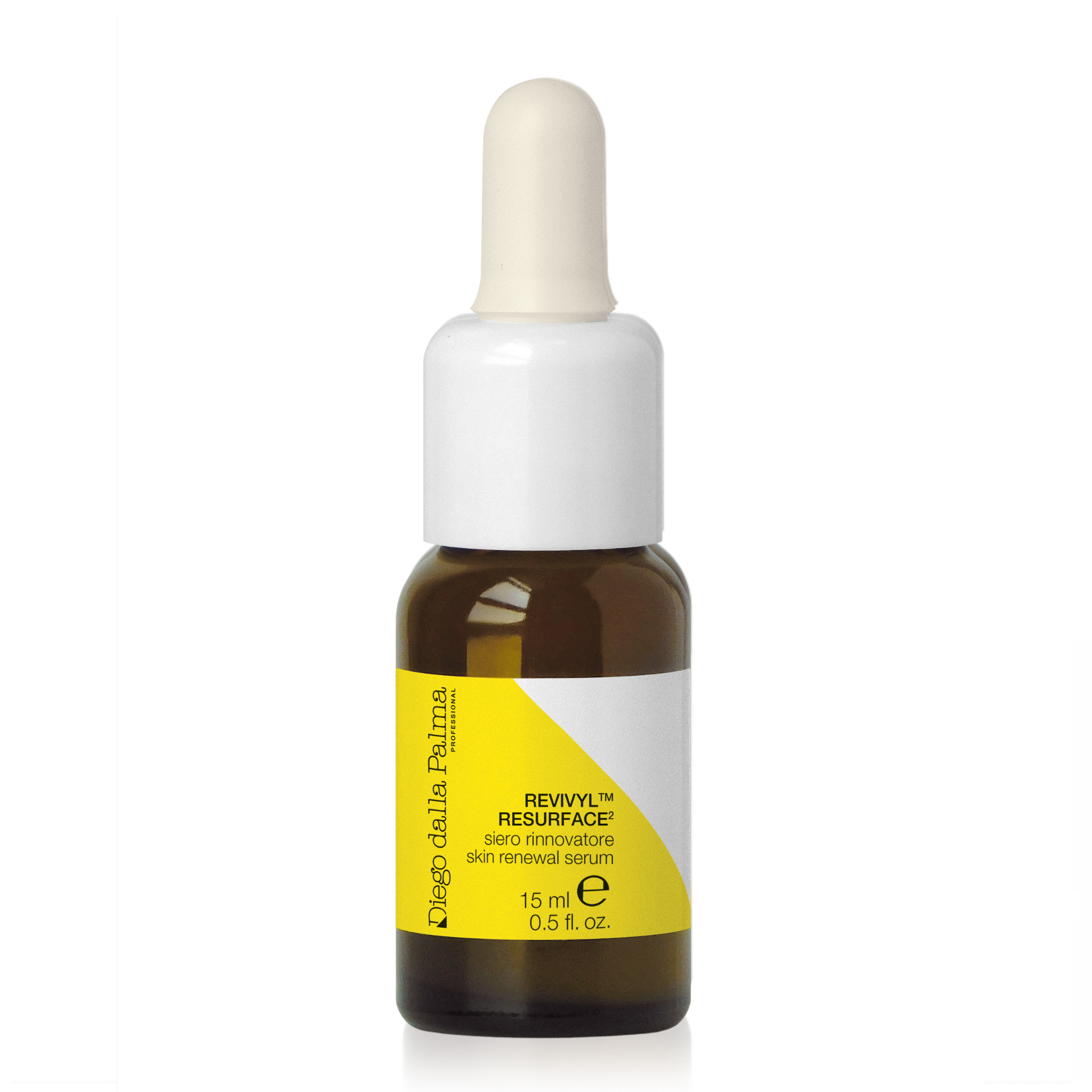 Skincare serum bottle with dropper on a white background