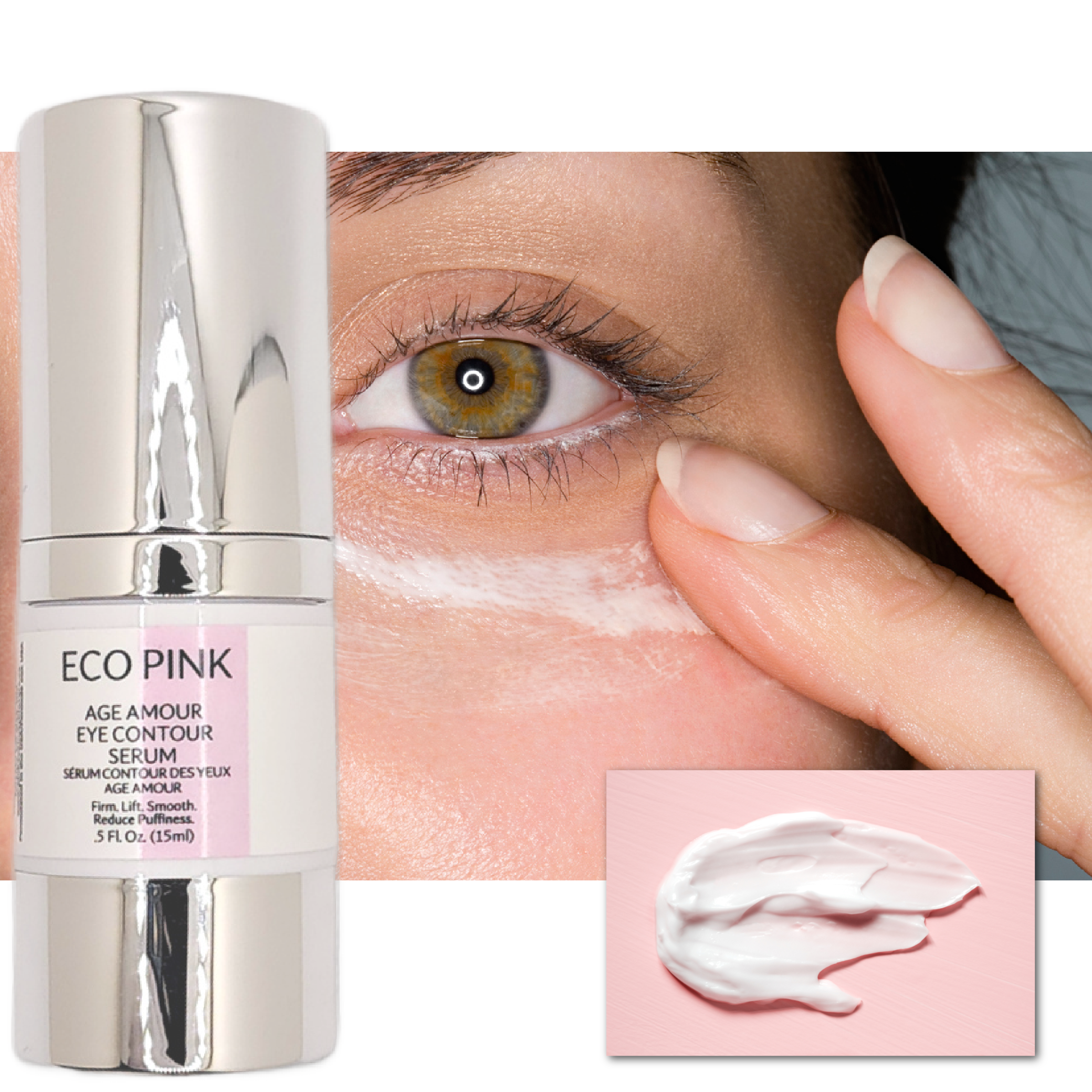 Melhor creme para os olhos, pálpebras caídas, Eye Contour Serum, Eco Pink. Toronto Canadá