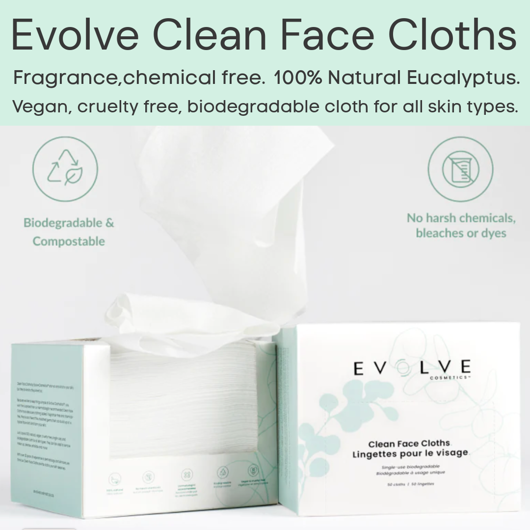 Krpe za čišćenje Evolve Clean Face Cloths, veganske, Pink Avenue Skin Care, Toronto, Kanada