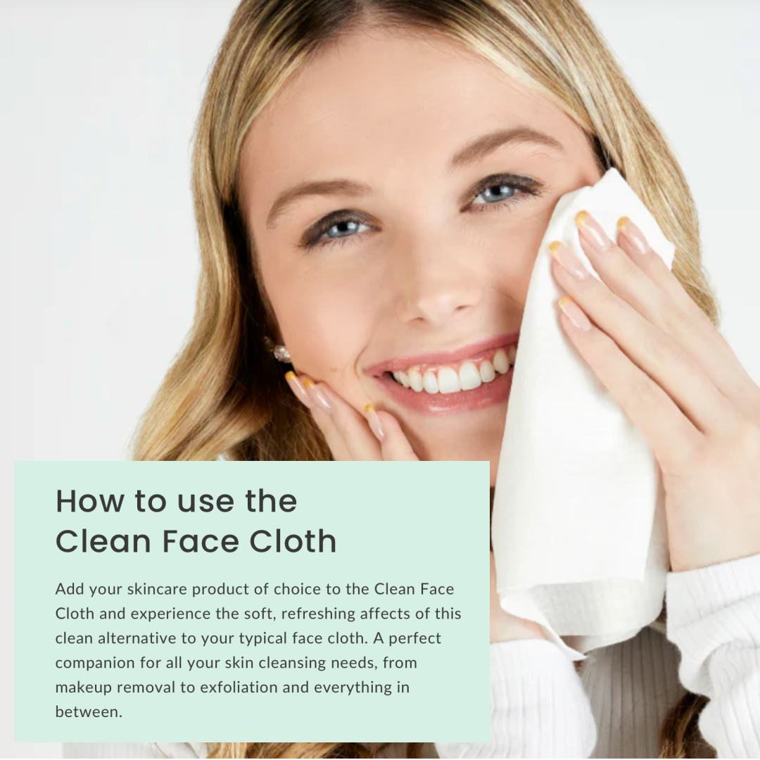 Evolve Clean Face Cloths, vegansk, Pink Avenue Skin Care, Toronto, Canada