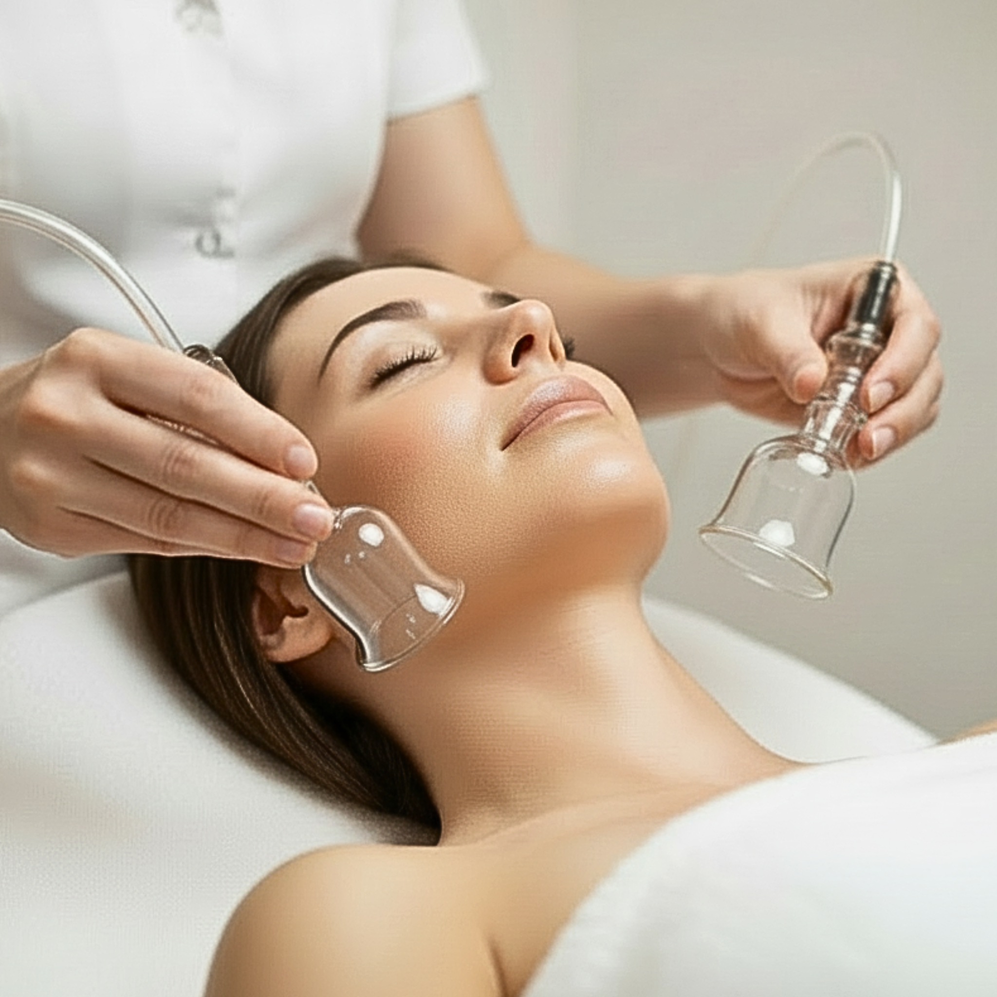 Lymphatic drainage facial customer 