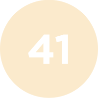 Beige circle with the number 41 inside