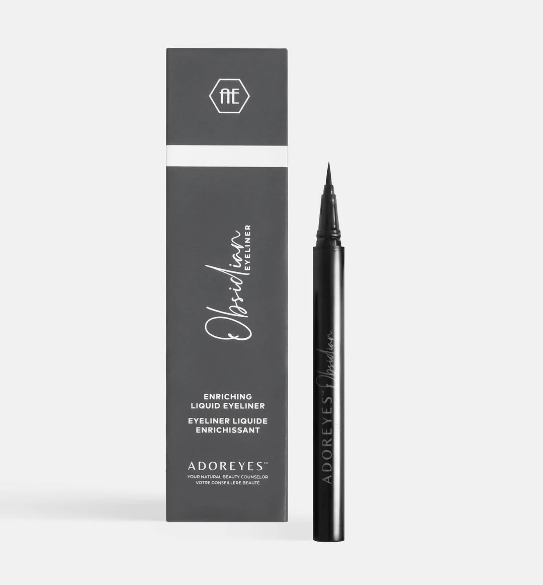 Adoreyes Obsidian płynny eyeliner z precyzyjnym aplikatorem do tworzenia idealnego efektu „skrzydełkowego”