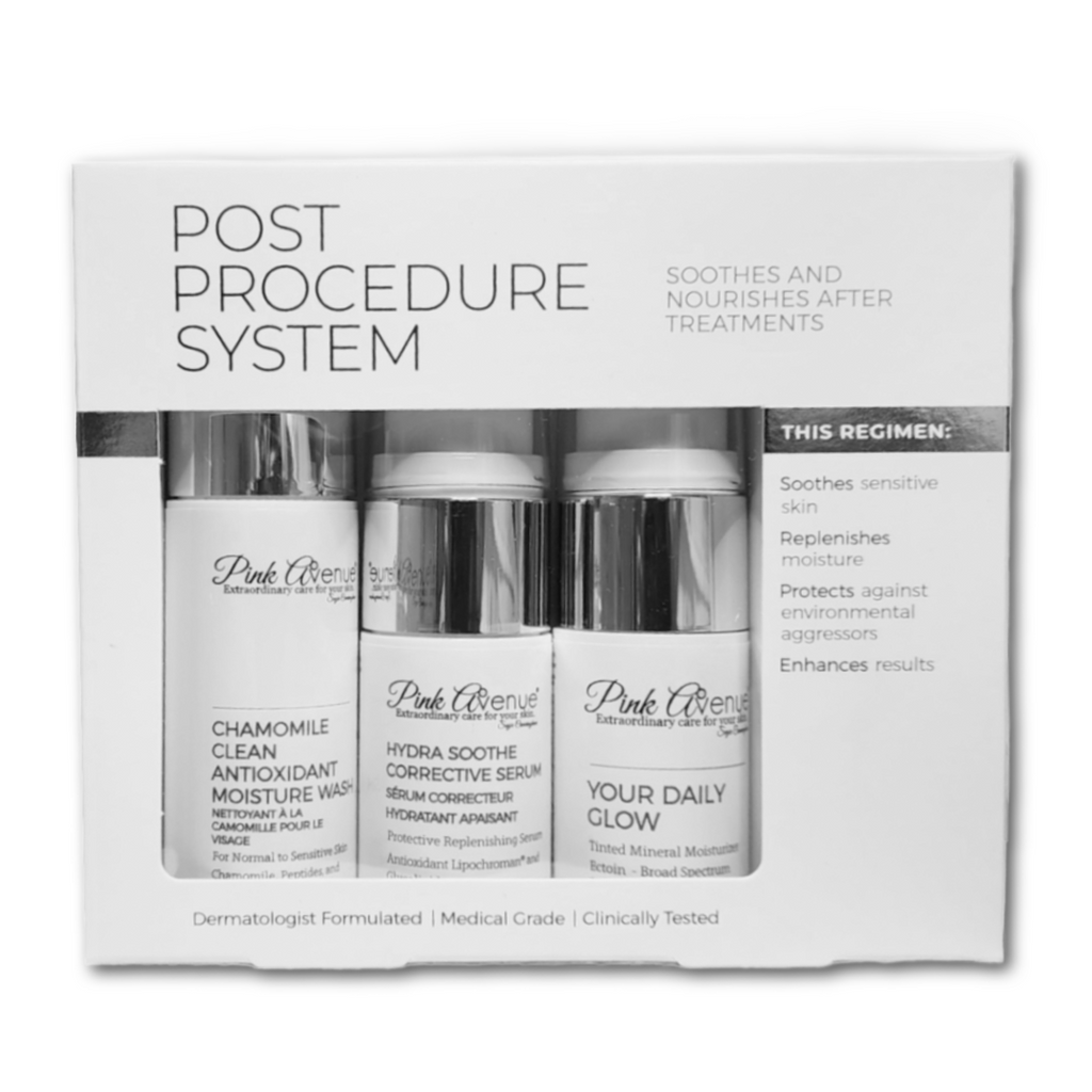 Pink Avenue Post Procedure System  - Cleanser, Serum, Cream - 60ml, Toronto, ON Canada