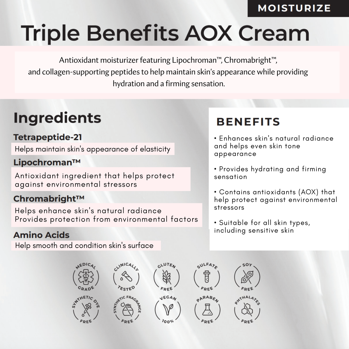Vizaĝkremo AOX kun triobla avantaĝo de Pink Avenue 50ml