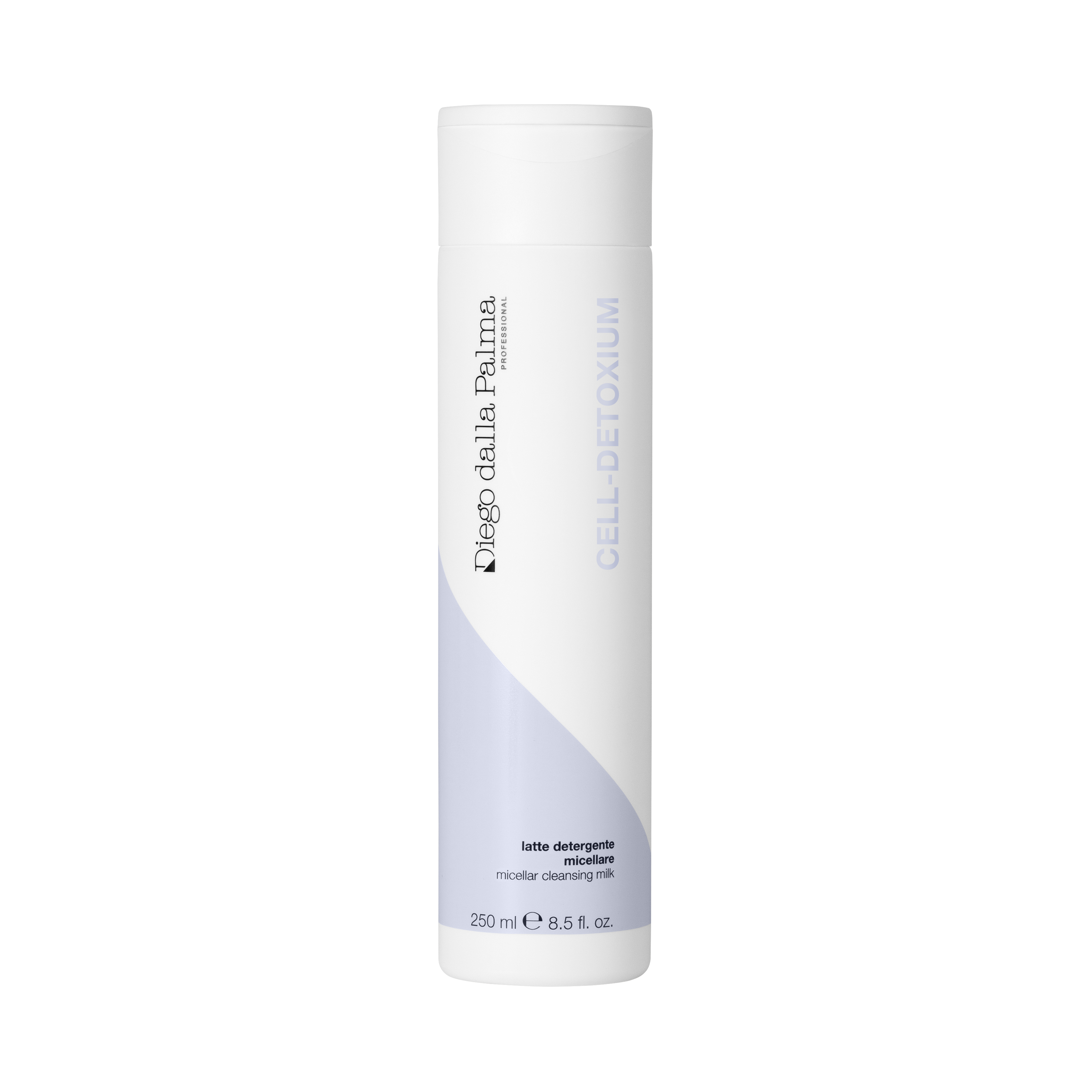 White cylindrical bottle with blue gradient label on a white background