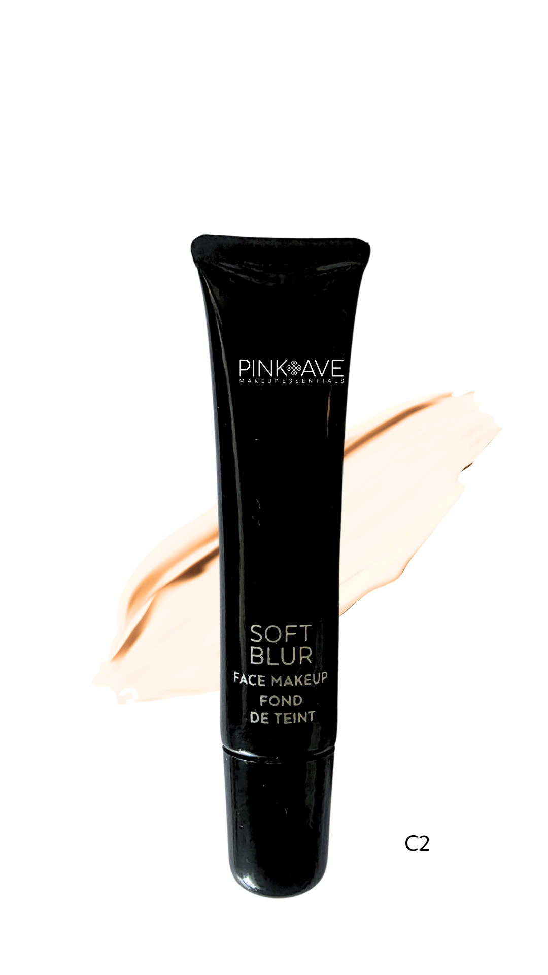 "Pink Ave SoftBlur Face Makeup in C2 Cool - Canadian-made multitasking concealer and foundation with soft matte finish, no primer required