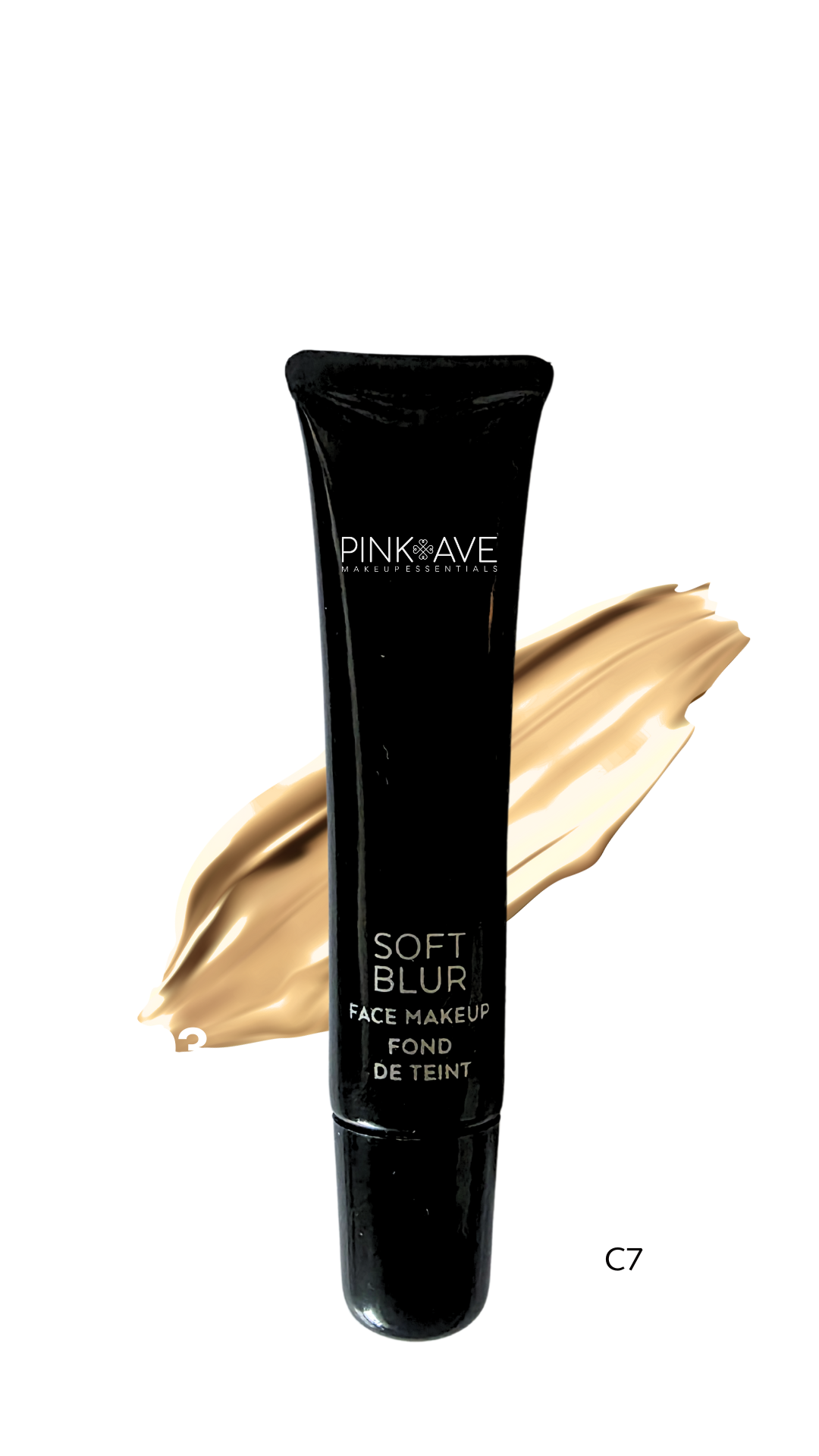 Pink Ave SoftBlur Face Makeup في C7 Warm - علامة تجارية كندية لمستحضرات التجميل تقدم كريم أساس وخافي عيوب بدون برايمر في منتج واحد