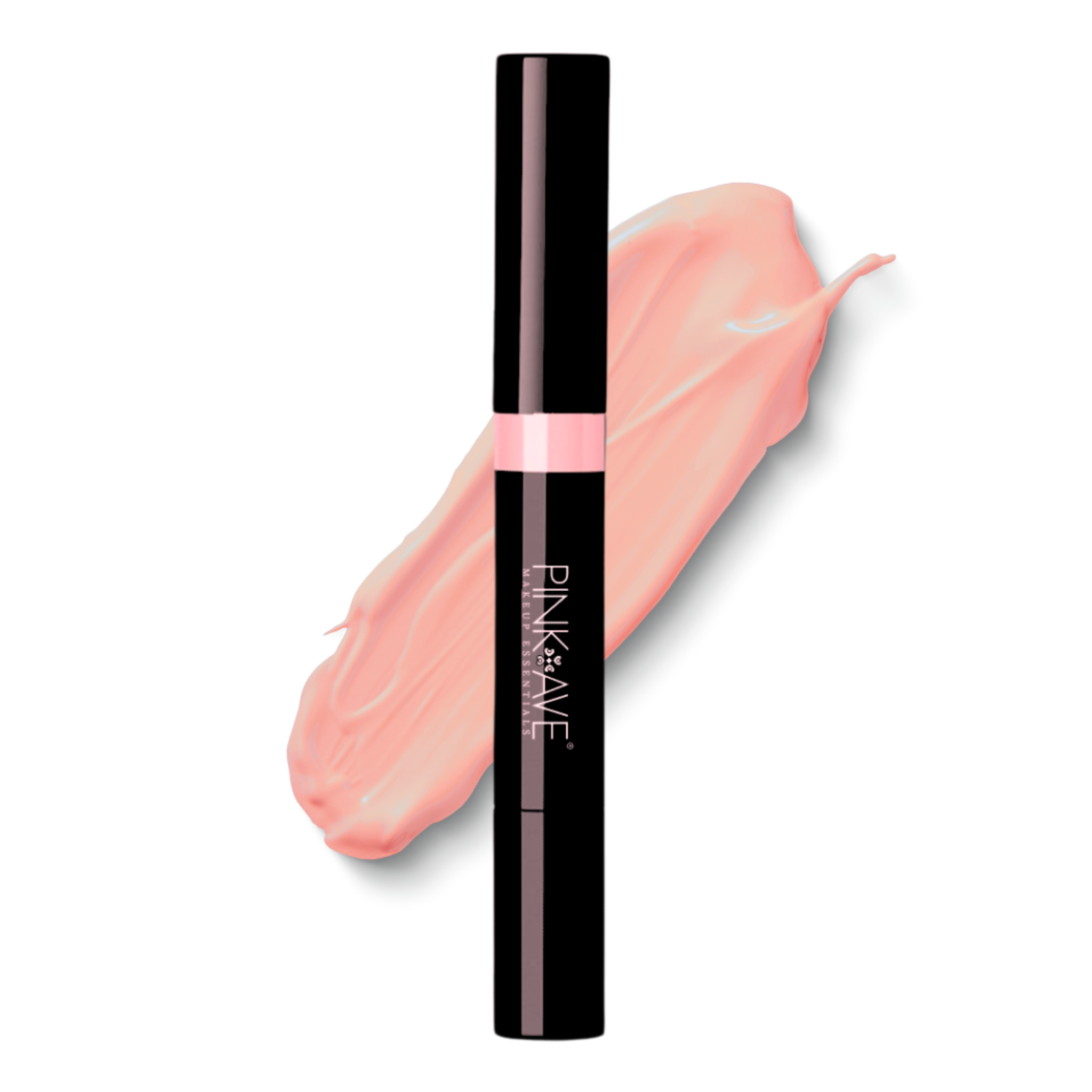Lip gloss with pink shade and 'Pink Wave' branding on a white background