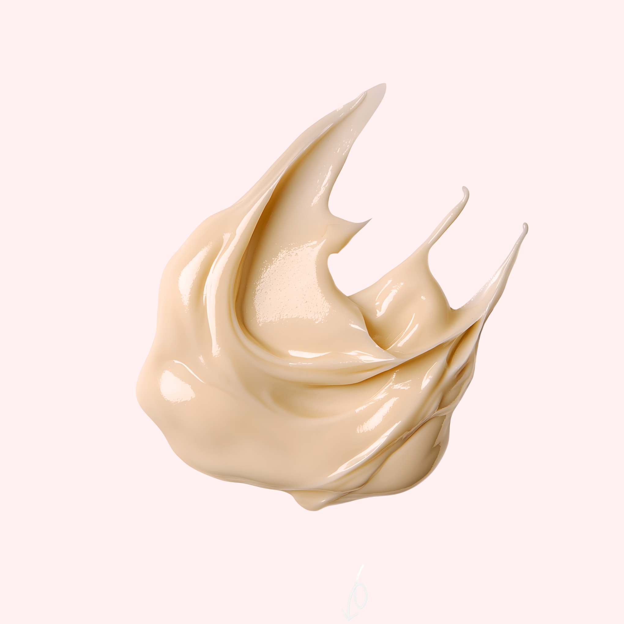 Beige cream swirl on a white background, PInk Avenue Elasta Renew Cream  Canadian skin care