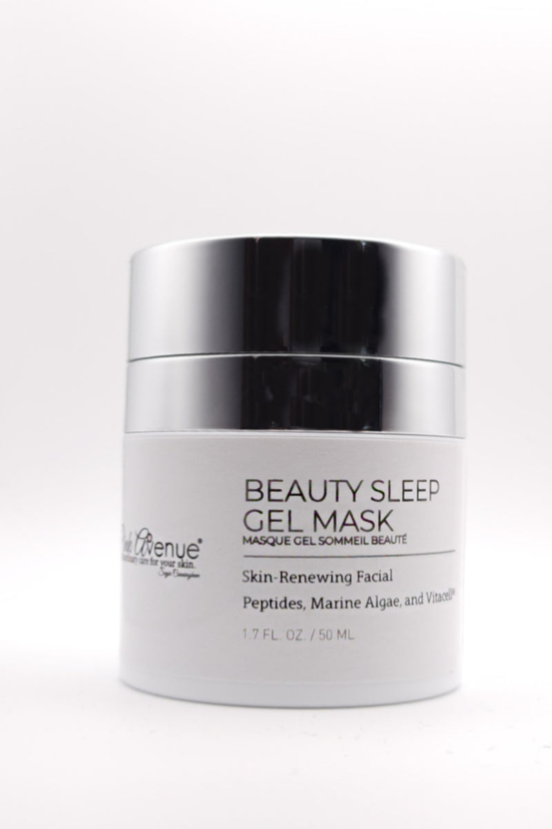 Pink Avenue Beauty Sleep Gel Mask, an anti-aging, rose scented peptide, marine algae, vitacell mask , for over night hydration, best for dry, mature skin. Ships from Toronto, Canada