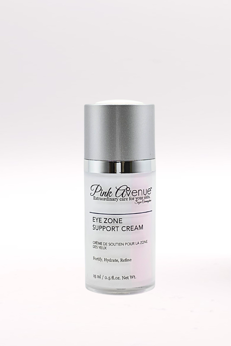 Pink Avenue Eye Zone Support Cream 15ml - Canadian-made peptide firming and hydrating eye cream for aging and puffy eyes, ships from Toronto, Canada