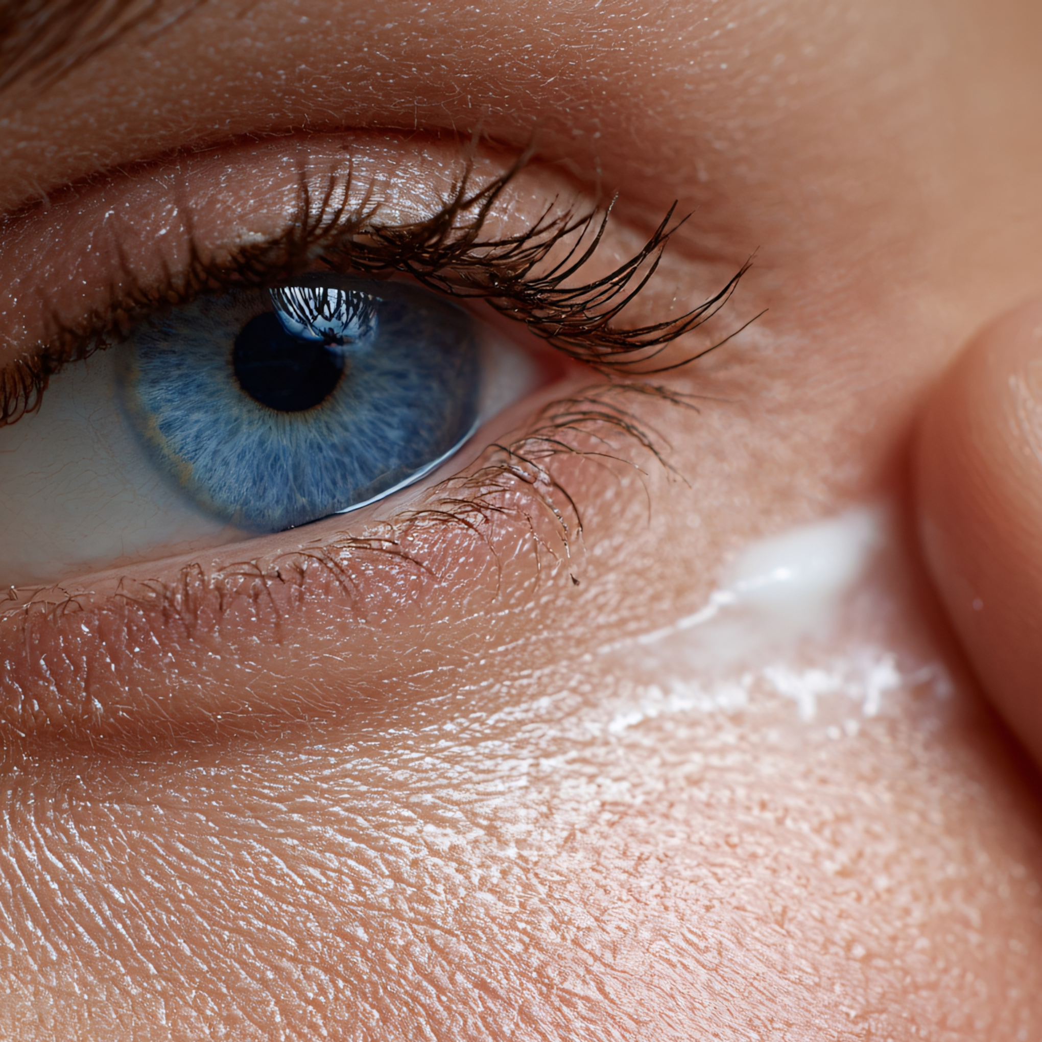 eye cream application  under the eye zone 