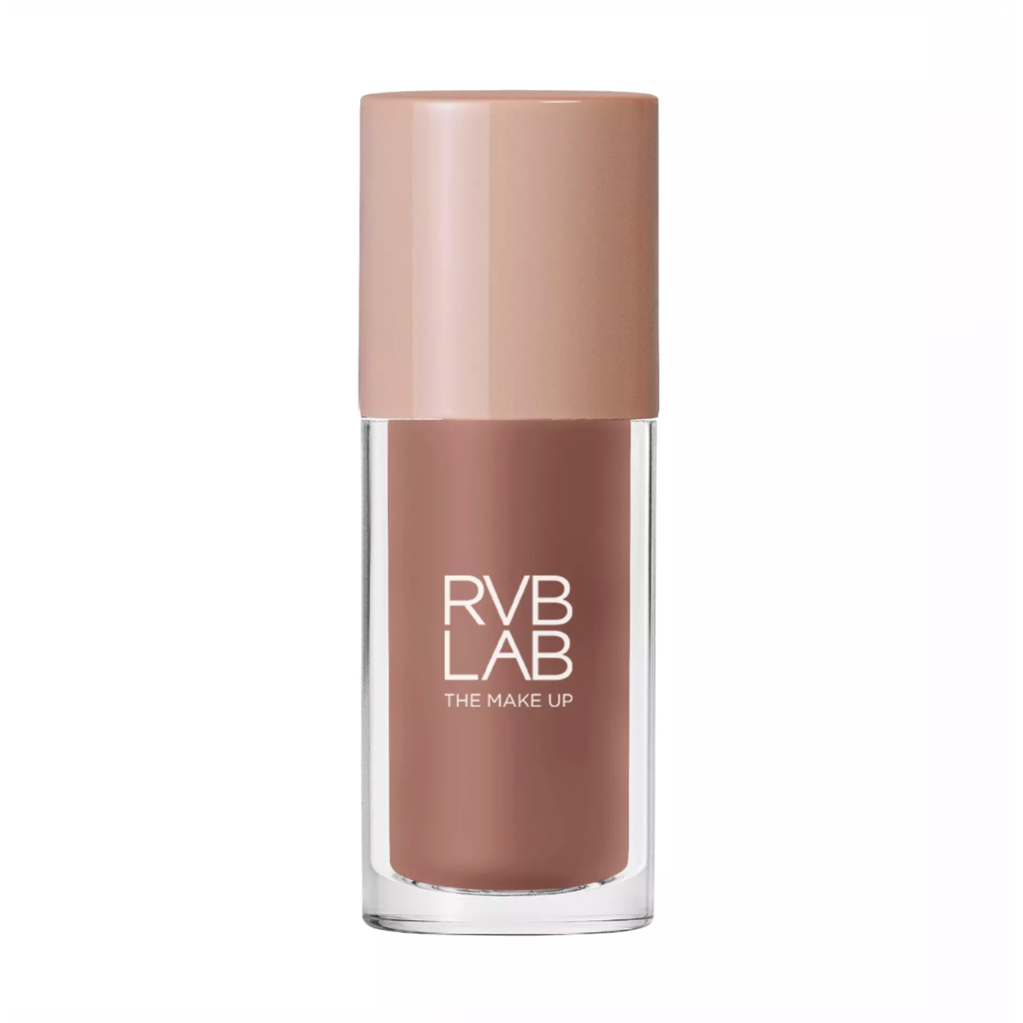 RVB LAB makeup product with a beige cap on a white background