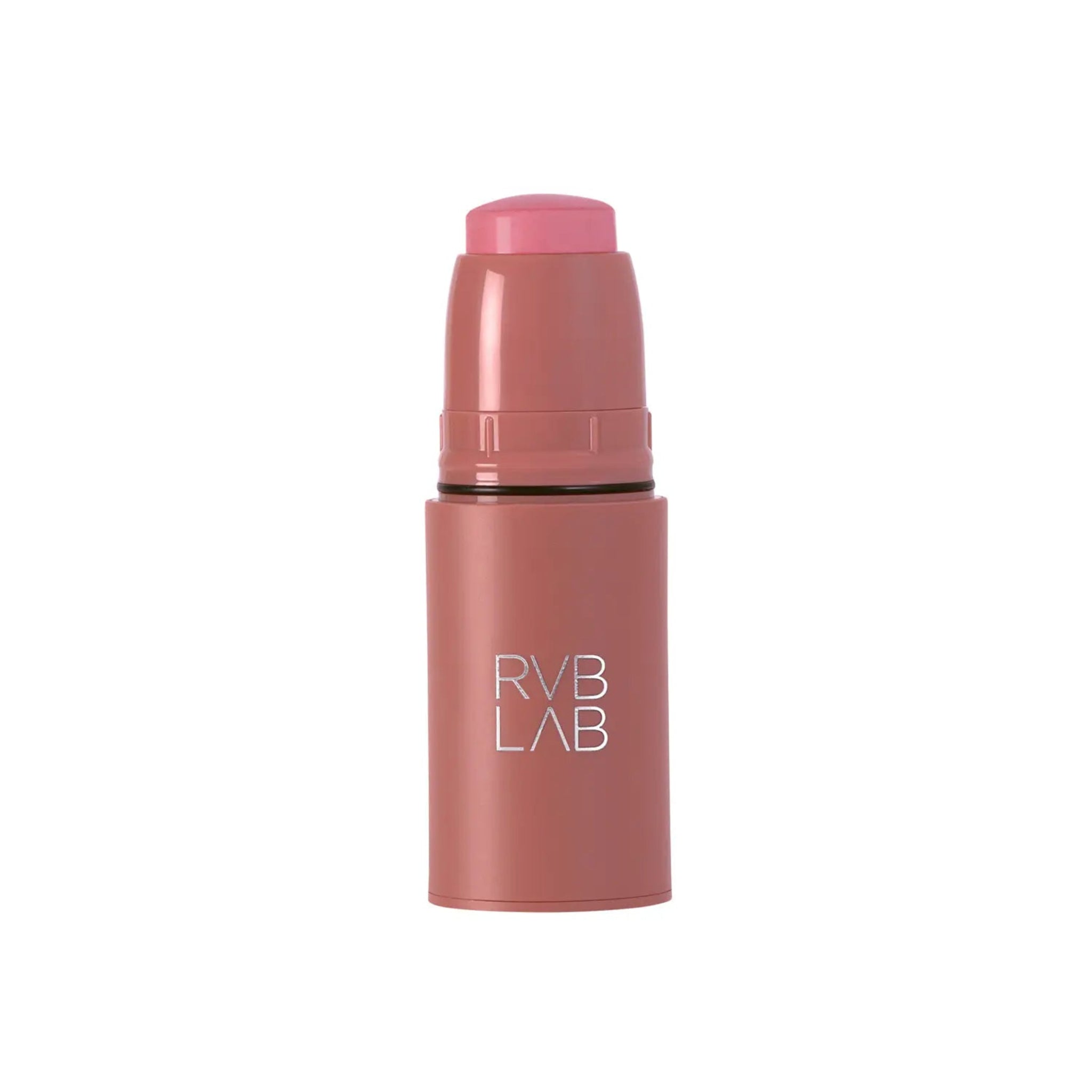 A single cosmetic stick product from RYB LAB, featuring a dusty rose pink body with the brand name printed in white and a matching pink cap, set against a plain white background.