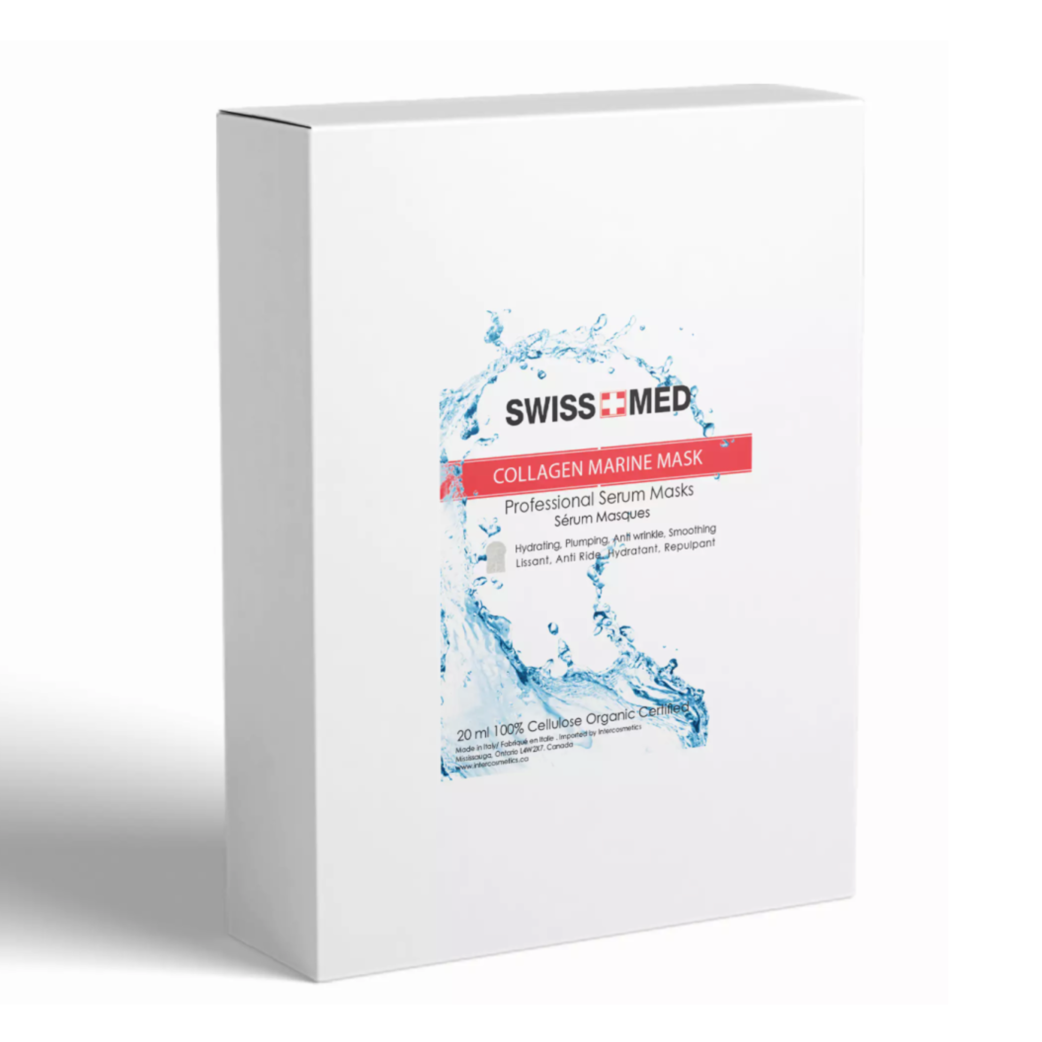Swiss Med Collagen Marine Mask packaging  on a white background