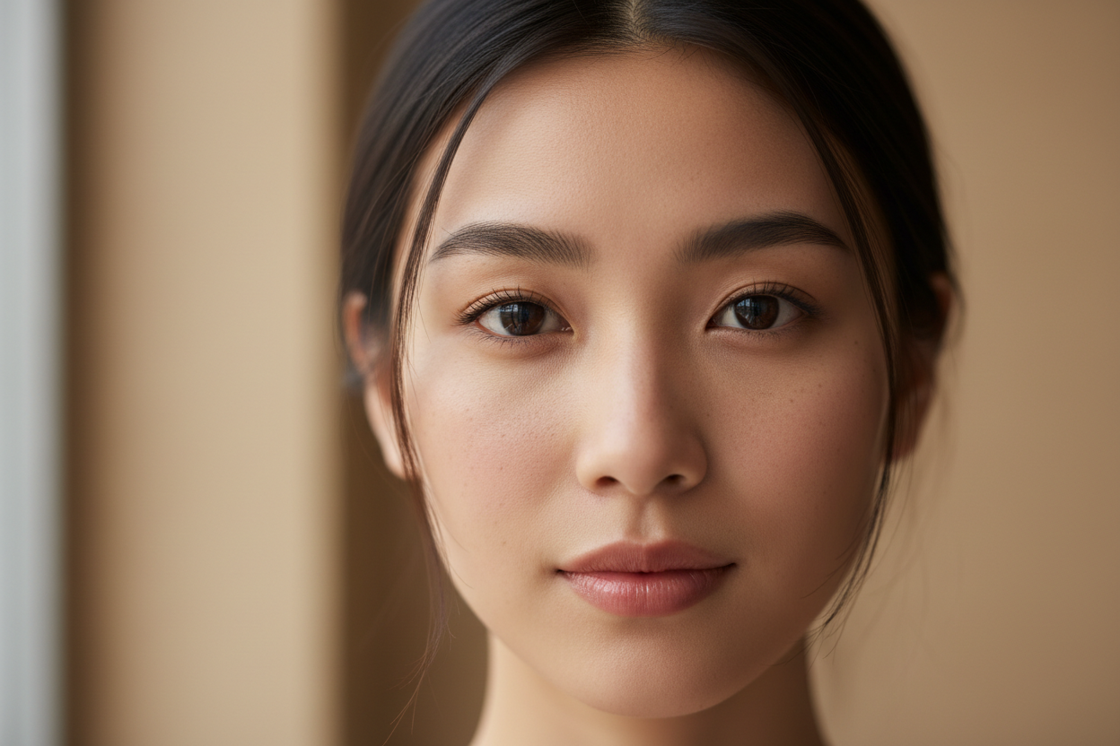 Nærbillede af en asiatisk kvinde