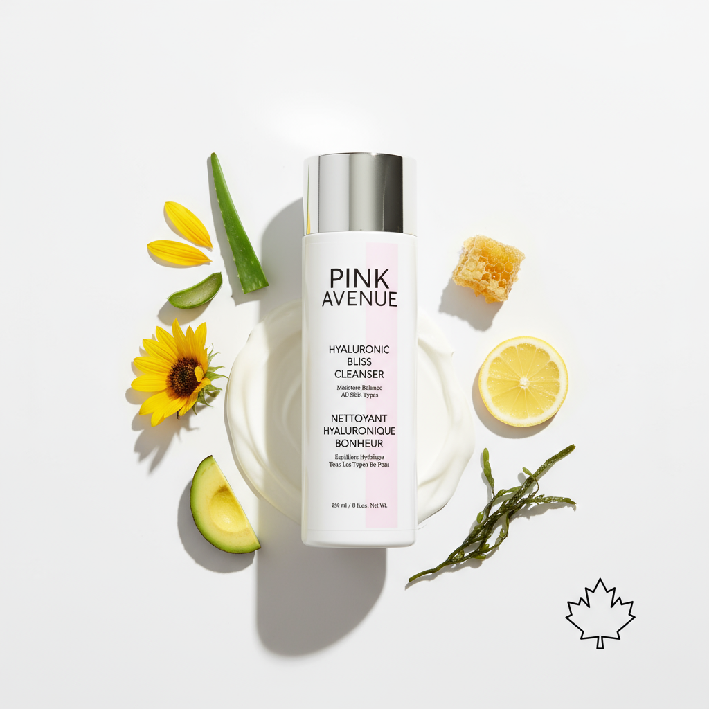 Pink Avenue Hyaluronic Bliss Cleanser Prominent Flat Lay