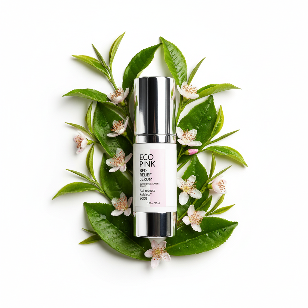 Red Relief Serum with Green Tea Leaves