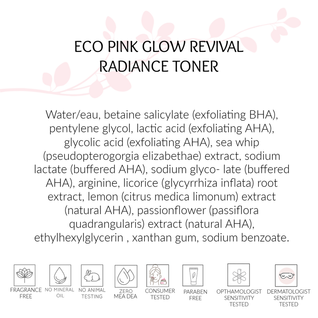 Ingredients, Eco Pink, Glow Revival Toner, Toronto, ON