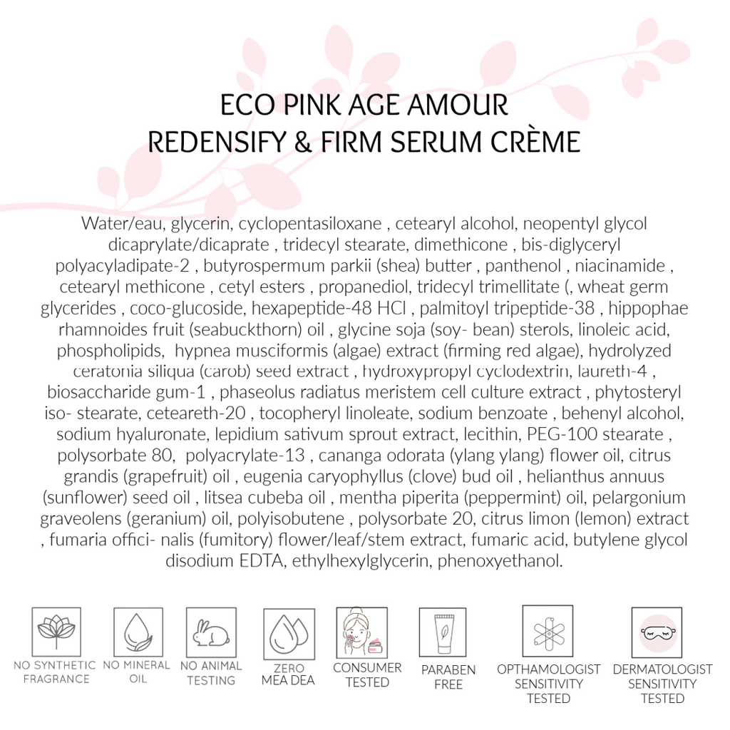 Face Cream for dry, mature skin,  ECO Pink Redensify and Firm, Toronto, ON
