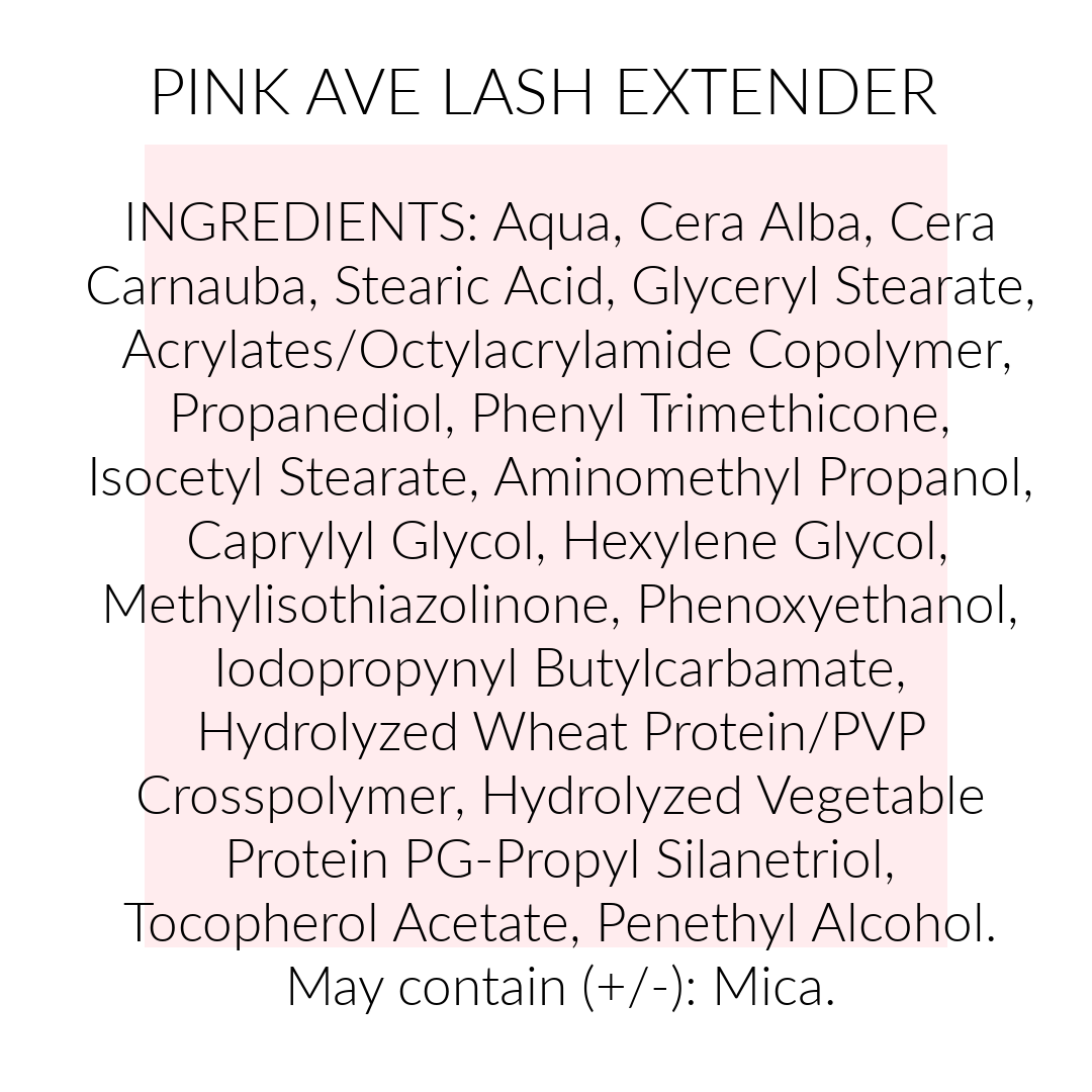 Sastojci, najbolji primer za trepavice, Lash Extender, Pink Ave, Toronto, Kanada