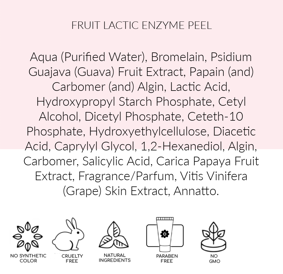 Ingredients  Fruit Lactic Best Enzyme Peel, Fruit Lactic Enzyme Pink Avenue, Toronto ON 